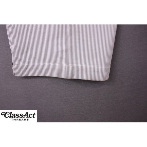 Nike Golf Pants Dri-Fit Slacks Gray White Striped Mens Flat Fronts 33" X 32" - Picture 14 of 14